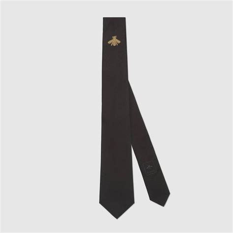 gucci bee embroidered tie|Gucci snake tie blue.